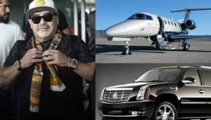 Desde camioneta blindada y aviones privados uno de los tantos lujos que tiene el argertino Diego Maradona en Culiacán.
