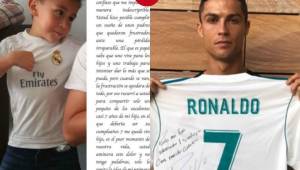 Cristiano Ronaldo recibió las gracias luego de envíar una camiseta a la familia afectada.
