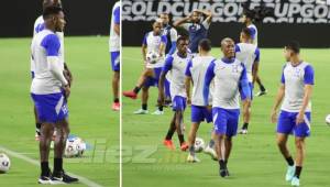 Romell Quioto no pudo entrenar y solo vio a sus compañeros desde un costado de la cancha.