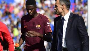 Dembélé salió lesionado durante el partido contra el Getafe.