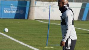 El delantero Romell Quioto en pleno entrenamiento con CF Montreal de la MLS donde se prepara para el arranque de la temporada 2021.