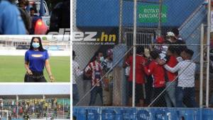 Las imágenes que dejó la jornada tres del torneo Apertura 2021. Hubo disturbios en el estadio Nacional y en Puerto Cortés. FOTOS: Emilio Flores (Tegucigalpa) Moisés Valenzuela (Cortés)