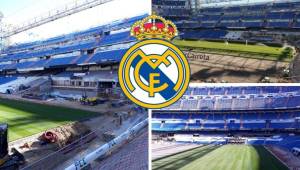 El estadio del Real Madrid ya va tomando forma y así luce ahora con la reinstalación del césped. El Santiago Bernabéu quedará hermoso.