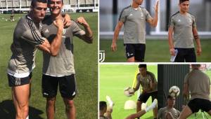 El argentino no se despega un momento de Cristiano Ronaldo en los entrenamientos de la Juventus. El joven futbolista cree que aprenderá mucho del portugués.