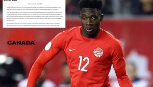 Alphonso Davies no disputará la Copa Oro de Concacaf con la selección de Canadá.