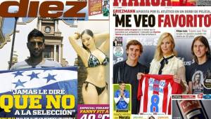 Las portadas de hoy: Jona anhela volver a la selección de Honduras y los jugadores de Atlético de Madrid confian en sacar un buen resultado en el derbi de Madrid en el Santiago Bernabéu.