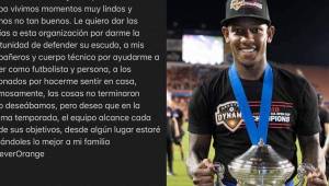 Romell Quioto ha publicado un mensaje en las redes sociales donde no duda en dar las gracias por todo lo vivido en el Houston Dynamo.