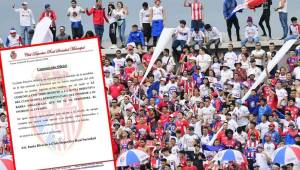 La barra Ultrafiel del Olimpia, no es bienvenida en Tocoa y Real Sociedad anuncia que no los dejarán ingresar al estadio Francisco Martínez.