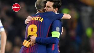 Messi se despidió de Iniesta, quien abandonará el Barcelona al finalizar la temporada.