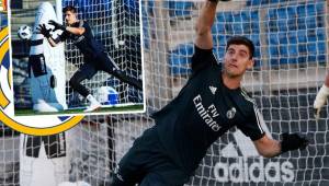 Thibaut Courtois ya suda la camiseta del Real Madrid.