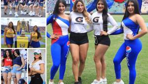 Esposas de futbolistas, aficionadas y modelos pusieron el toque sensual al primer choque por el título del Clausura 2019 en Honduras. Fotos Ronald Aceituno, Alex Pérez y Emilio Flores.