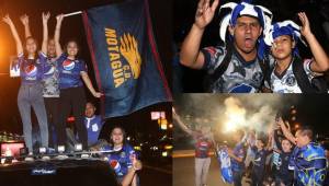 Los aficionados del Motagua se tomaron las calles de Tegucigalpa para celebrar la copa 14.
