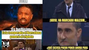 Malcom y Denis Suárez, protagonistas de los memes en las redes sociales tras el pase del Barcelona a octavos de final de la Copa del Rey. (5-1 el global).