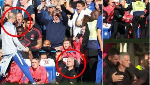 Además de esto, Mourinho, DT del Manchester United, tuvo un gesto provocativo con la afición del Chelsea que le empezó a gritar.