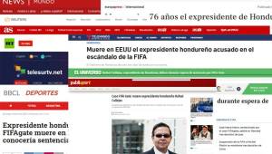 Los medios internacionales despidieron al hondureño Rafael Callejas, quien fue presidente de la república y de la Federación de Fútbol.