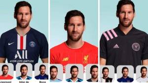 En España se informó que Messi había paralizado su renovación con el Barcelona y que en 2021 cambiaría de aires. Así se podría ver Leo con la camisa de otros clubes.