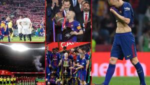 El Barcelona goleó 5-0 al Sevilla en la final de la Copa del Rey con dos goles de Luis Suárez, uno Lionel Messi, Coutinho e Iniesta.