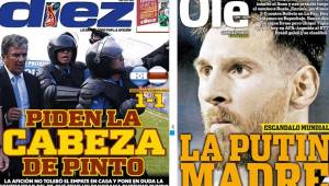 Las portadas de hoy destacan el tropiezo de Argentina, peligra su participación al Mundial y la sanción de Messi. Honduras se aleja de Rusia 2018 al dejar escapar puntos en casa.