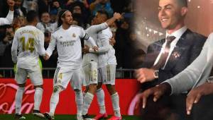 Cristiano Ronaldo disfrutó del triunfo del Real Madrid sobre Barcelona desde de uno de los palcos del Santiago Bernabéu.