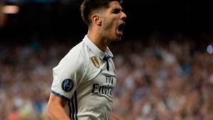 Marco Asensio celebrando su anotación contra el Bayern Munich.