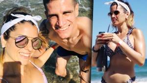 Ana Lencina, pareja de Jonathan Rougier, encendió las redes sociales con sus fotografías en traje de baño en las playas hondureñas.