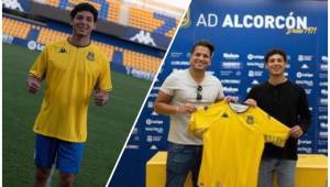 Javier Amaya durante su presentación con el equipo de la ciudad de Alcorcón, en la Comunidad de Madrid.