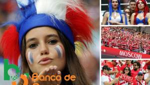 Las mejores imágenes del ambiente en los partidos del Grupo C. Bellas mujeres adornaron el partido Francia vs Dinamarca.
