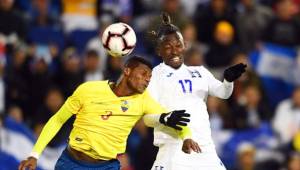 El delantero Alberth Elis quien fue titular contra Ecuador, será uno de los referentes de Honduras en la próxima Copa Oro. Foto AFP