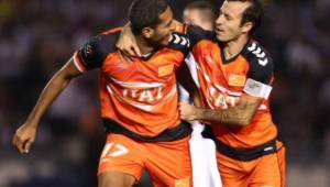 Eddie Hernández al celebrar el gol que le dio el triunfo a Correcaminos sobre el Monterrey por la Copa.