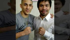 El boxeador hondureño Teófimo López tuvo el honor de conocer al filipino Manny Pacquiao. Peleará en su cartelera este sábado.