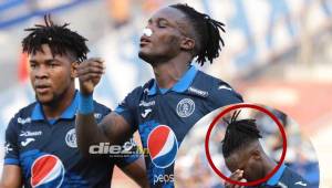 El delantero del Motagua lloró tras anotarle al Vida en el estadio Ceibeño. FOTO: Esaú Ocampo.