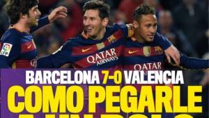 Barcelona logró su virtual boleto a la final de Copa del Rey al golear 7-0 al Valencia en semifinales.