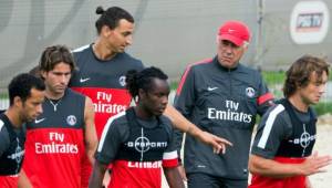 Ibrahimovic cuando era dirigido por el técnico Carlo a Ancelotti.