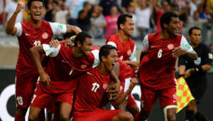 Los jugadores de la selección de Tahití vive un sueño en la Copa Confederaciones.