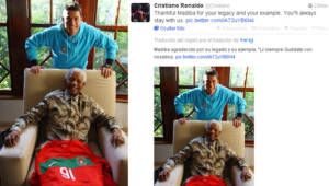 Cristiano Ronaldo le brindó un pequeño homenaje a Mandela en sus redes sociales.