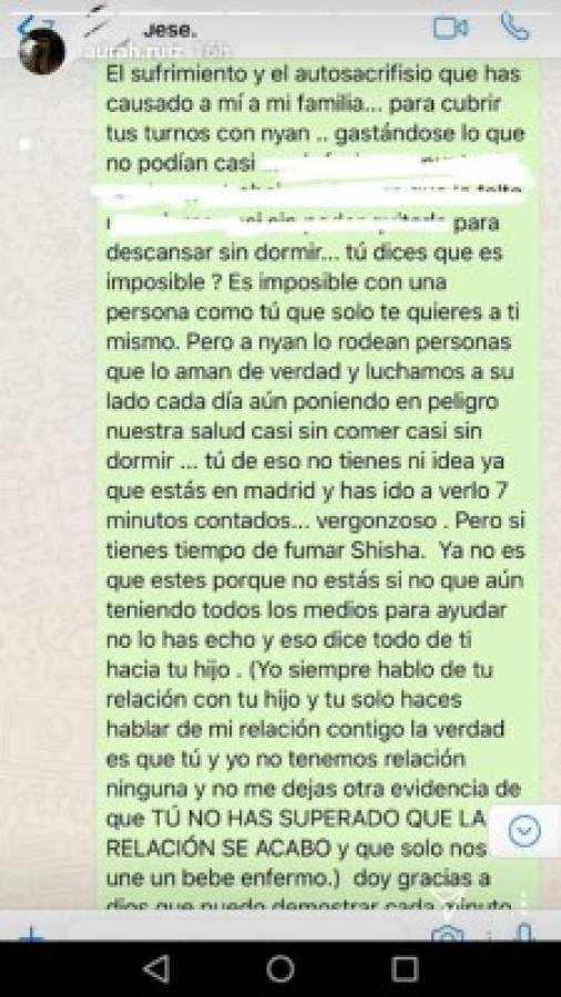 Aurah Ruiz, la novia de Jesé Rodríguez, publica polémicos Whatsapps para el jugador