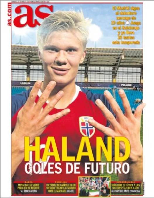 Erling Haland, noruego que le metió 9 goles a Honduras, en la órbita del Real Madrid