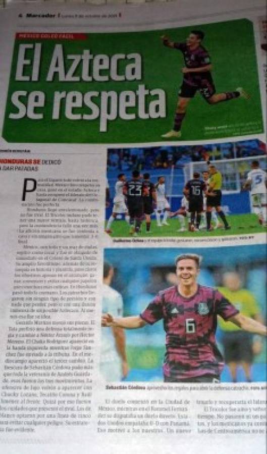 'Goleó fácil a Honduras': Las portadas de los diarios de México tras golear a la 'H' en el Azteca