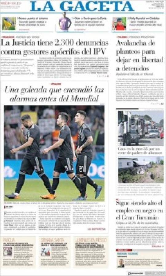 Sin piedad las portadas contra Argentina: 'Vergüenza mundial y Sampaliza'