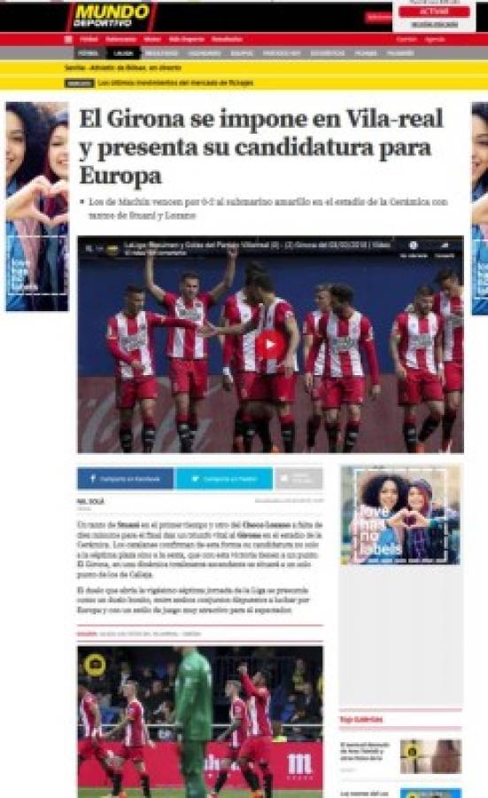 Prensa Española se rinde ante Choco Lozano tras 'maravilla' ante Villarreal
