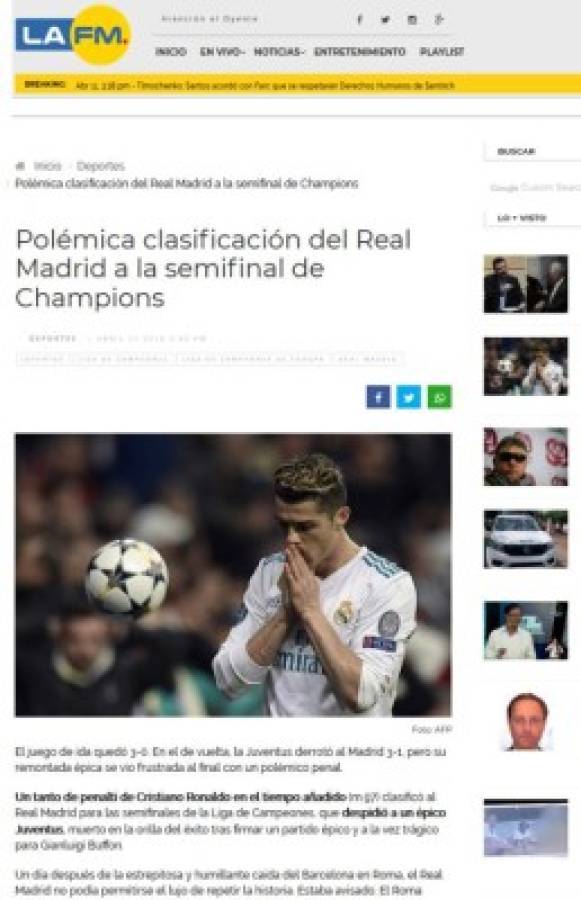 Prensa Mundial: 'Escándalo en el Bernabéu' y 'robo histórico'