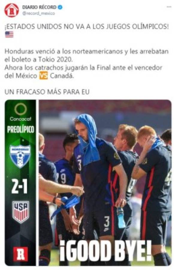 '¡Duele de envidia!', los titulares de los ticos y medios internacionales tras la clasificación de Honduras los Juegos Olímpicos de Tokio 2021   