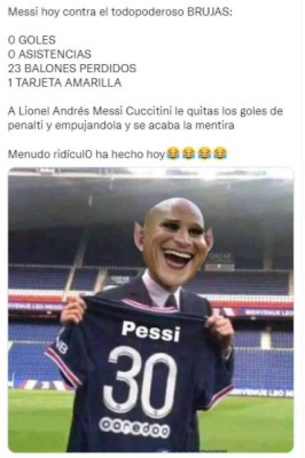 ¡Para reírse! Los memes destrozan a Messi tras el empate del PSG ante Brujas en la Champions