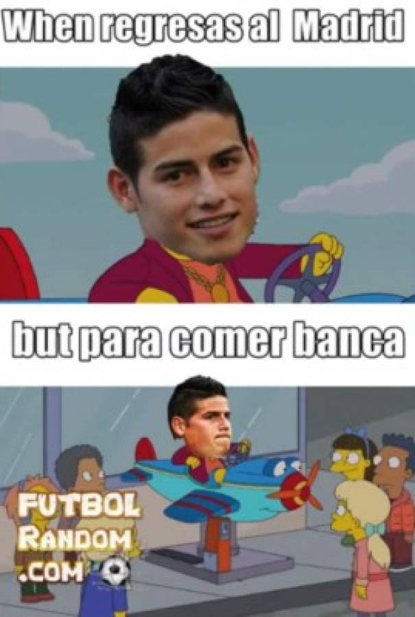 Los memes hacen pedazos a James Rodríguez tras quedarse en la banca en el Celta-Real Madrid