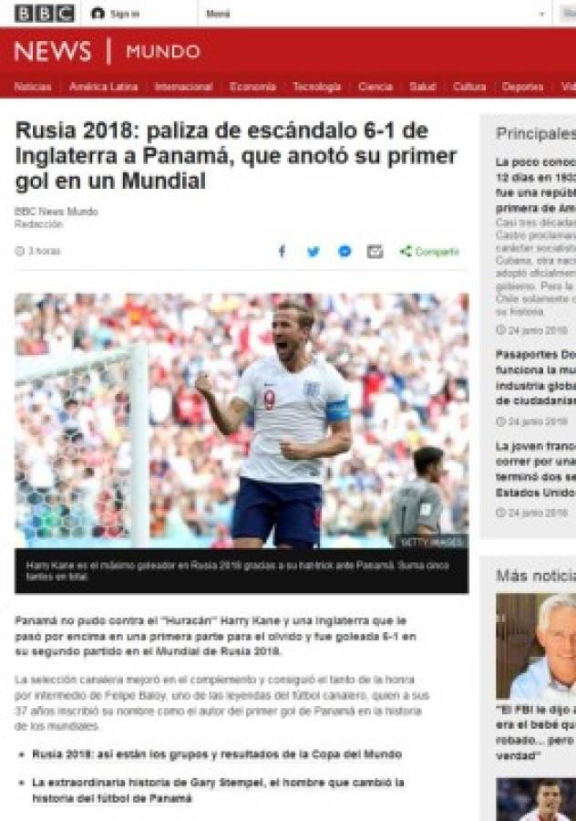 Así reaccionó la prensa mundial tras la paliza de Inglaterra sobre Panamá