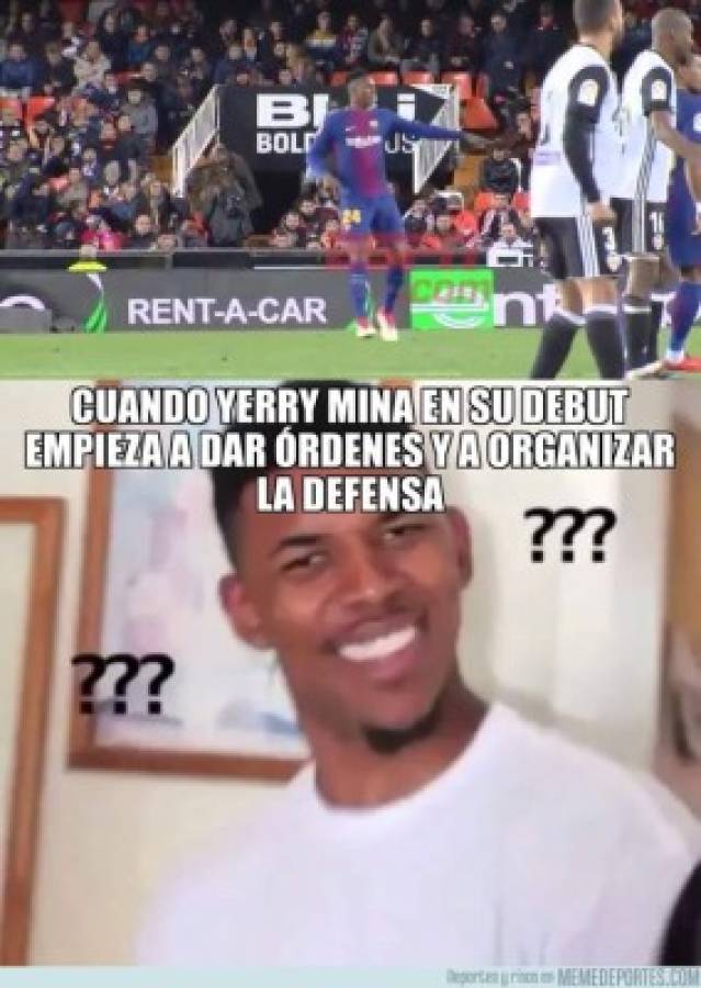 ¡Los memes atacan a Yerry Mina tras empate del Barcelona ante Getafe!