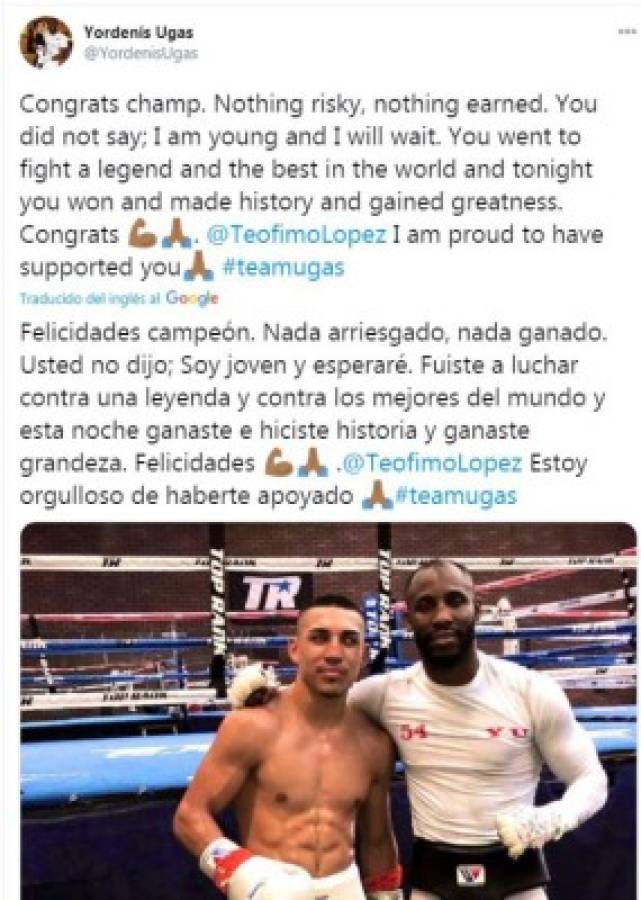 ¡Magic, Pacquiao, Daddy Yankee...! Famosos que felicitaron a Teófimo López por la victoria ante Loma