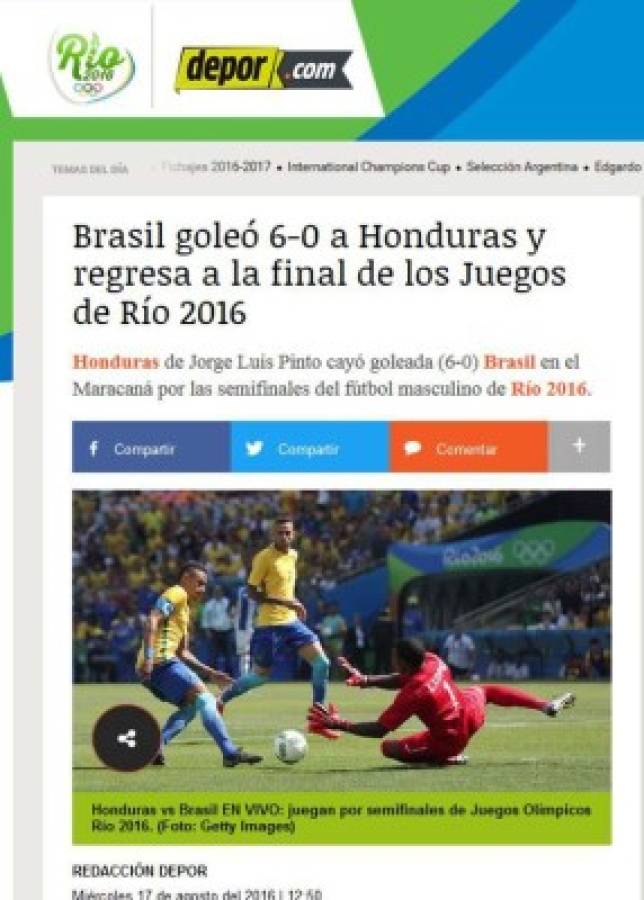 Prensa internacional: Brasil destroza y da paseo ante Honduras