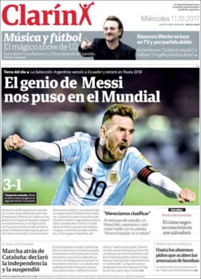 ¡EMOTIVAS! Así amanecieron las portadas tras disputarse la última fecha para Rusia 2018