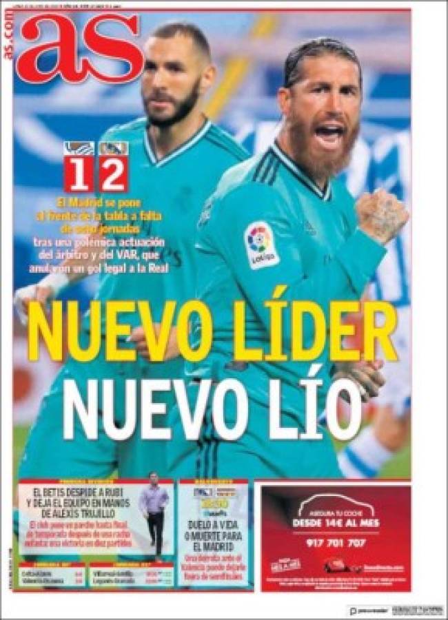 Las polémicas portadas del revuelo generado por el Real Madrid y el VAR en España